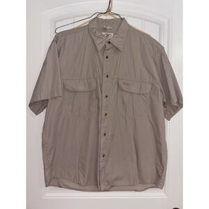 VTG LL Bean Fly Fishing Shirt Men's Large Button Up Vented Pockets Cursive Logo